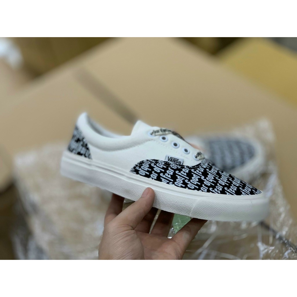 ✅[ Full Box + Bill ] Giày thể thao nam nữ sneaker FEAR OF GOD đen trắng - dây chữ