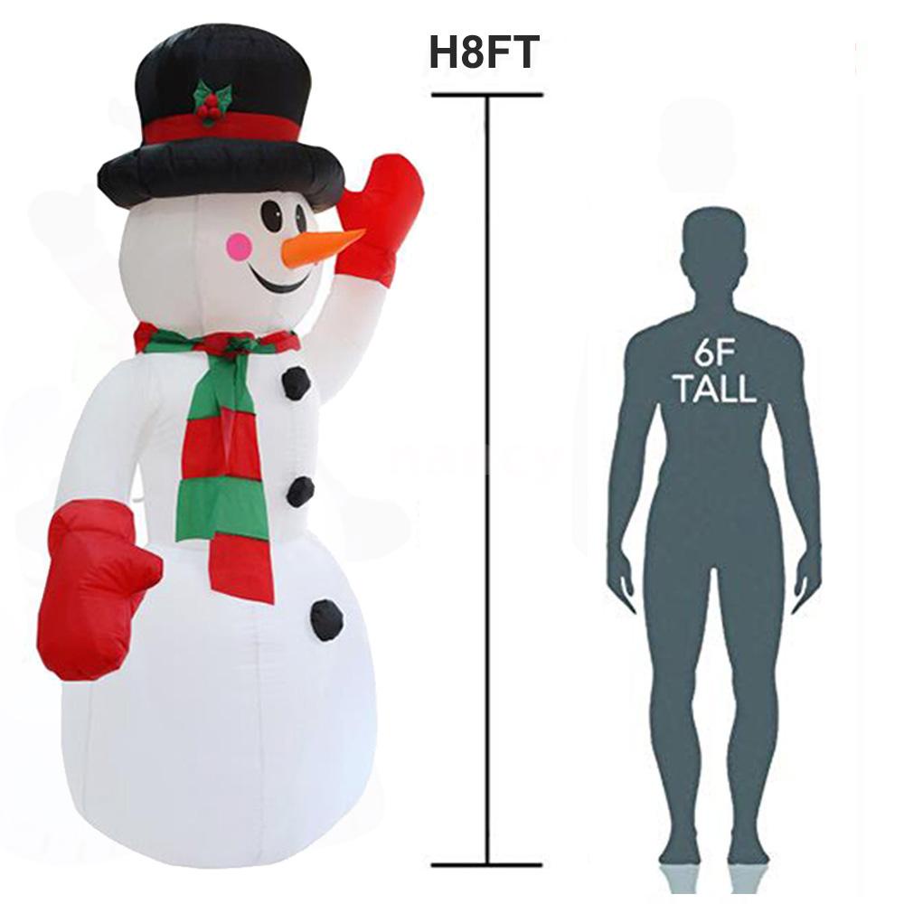 Đèn Led Hình Người Tuyết Bơm Hơi 8ft Trang Trí Giáng Sinh / Năm Mới