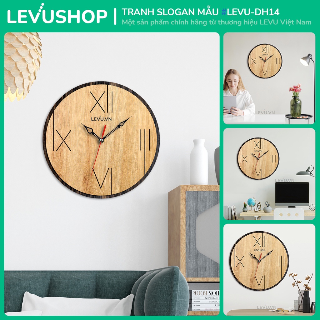 Đồng hồ Gỗ treo tường trang trí LEVU-DH14 phong cách cổ điển sang trọng