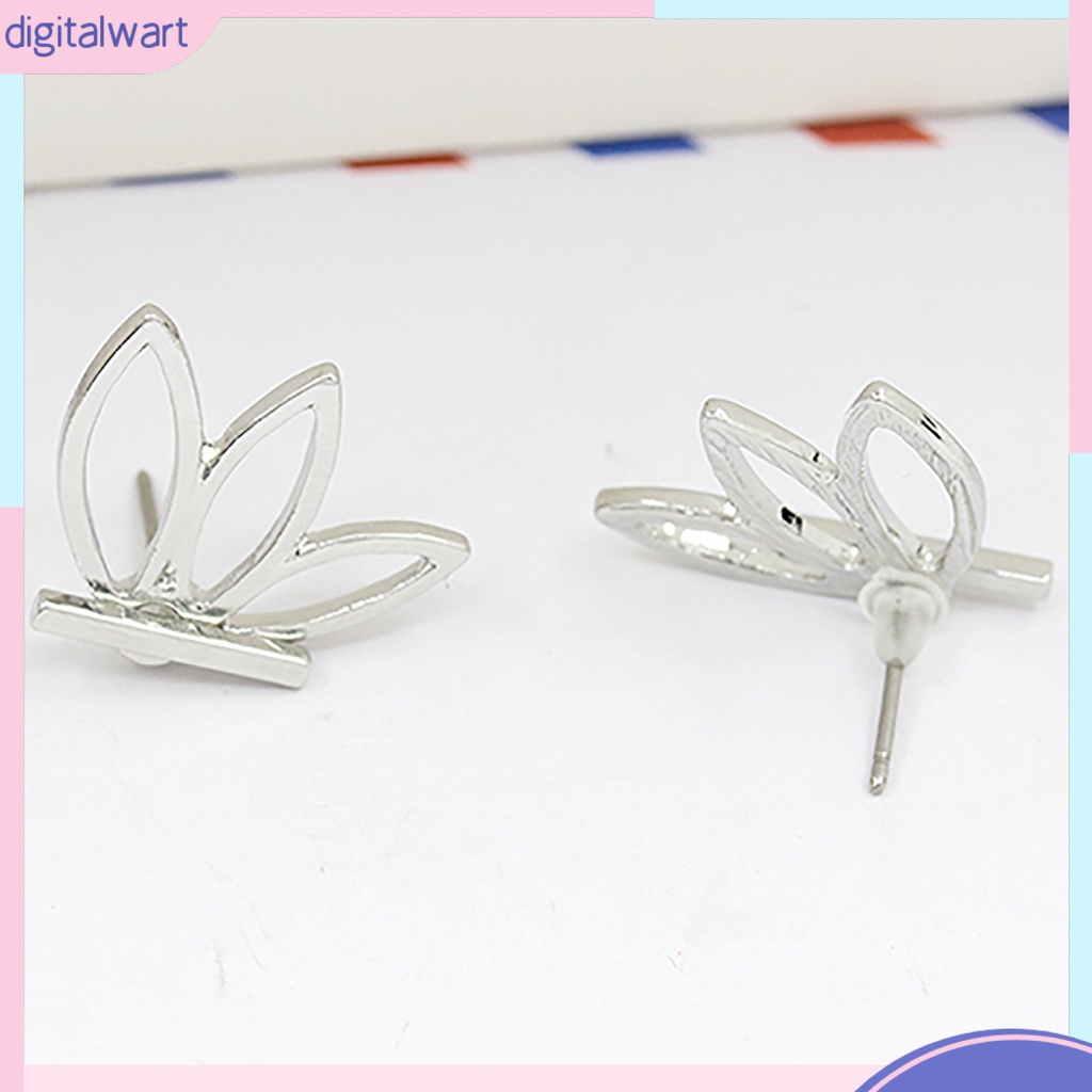 Cặp khuyên tai 2 mặt thiết kế hình cánh hoa sen sang trọng cá tính dành cho nữ