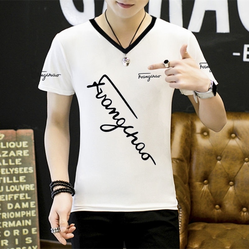 Áo thun ngắn tay in họa tiết phong cách Hàn Quốc cỡ lớn dành cho nam