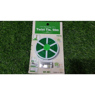 Dây kẽm xạnh twist tie có lưỡi cắt chuyên buộc lan và buộc đồ gia dụng 1cuộn dài 50met
