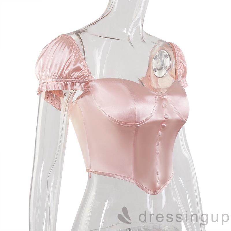 Áo Nữ Tay Phồng Một Hàng Nút Thời Trang