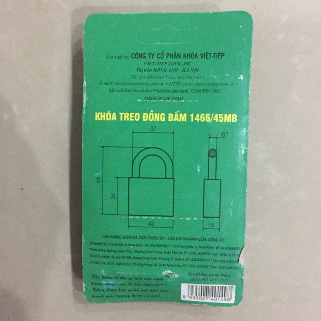 khoá Việt Tiệp 1466/45mb