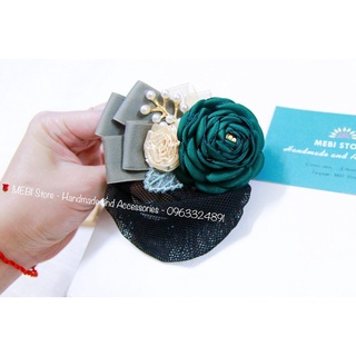 CẶp tóc handmade, cặp búi công sở tone xanh