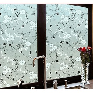 Cuộn 5m giấy dán kính hoa lá đen - 0.45m *5m