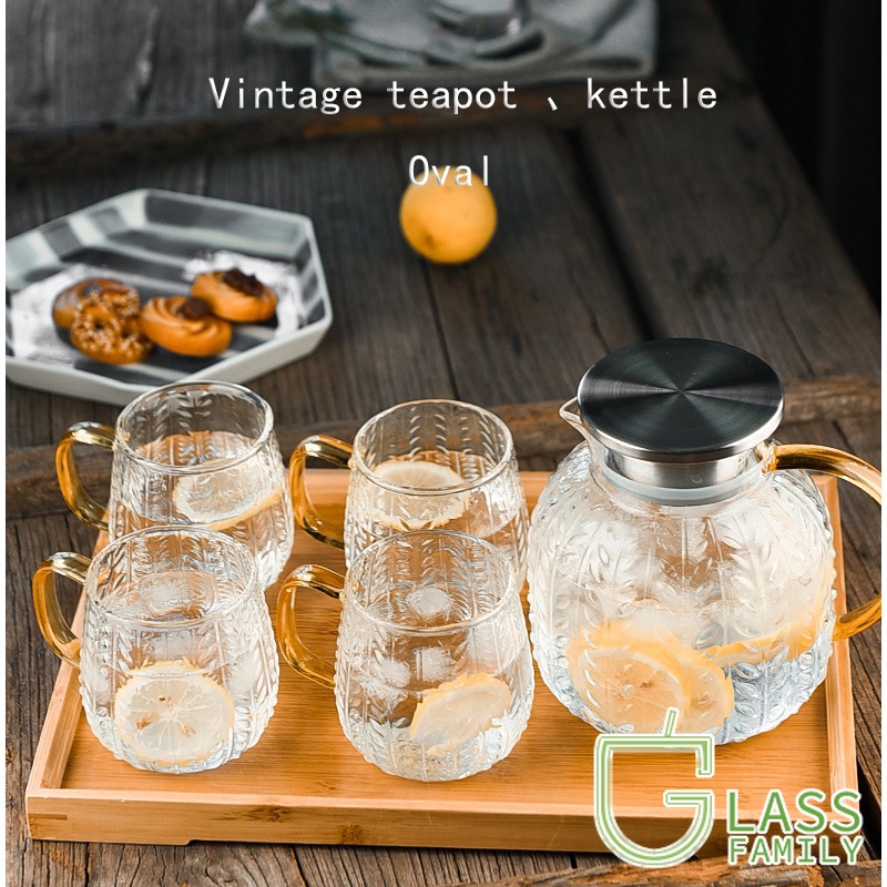 Ấm Đun Nước Bằng Thủy Tinh Lúa Mì Chịu Nhiệt Cao