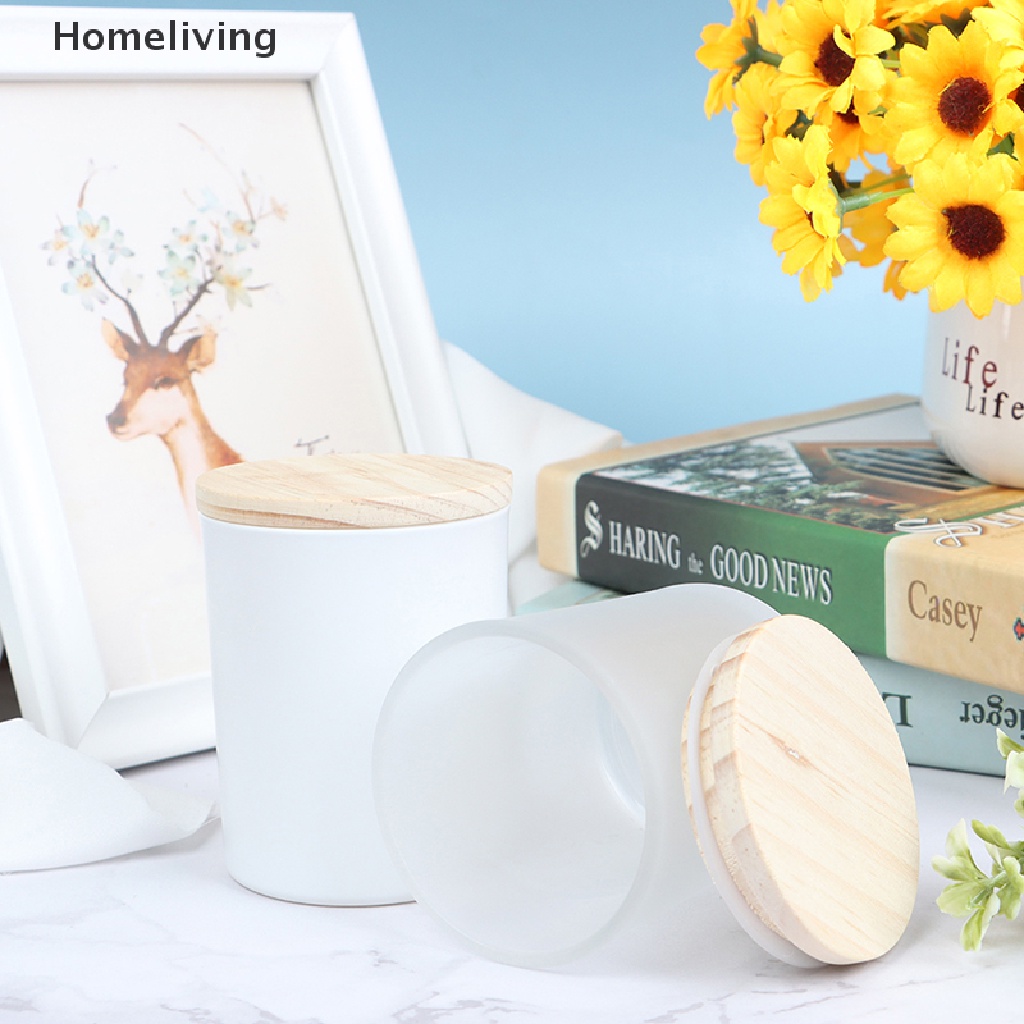 Cốc Thủy Tinh Đựng Nến Thân Thiện Với Môi Trường Có Nắp Gỗ