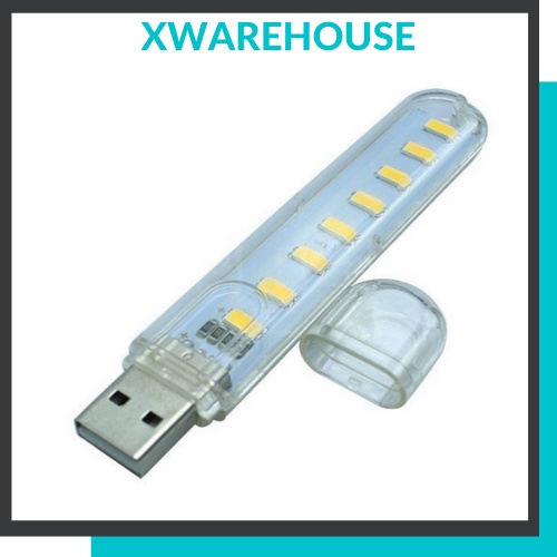 Đèn pin USB 8 led siêu sáng, đèn led USB 8 bóng đa năng 1.4W thumbnail