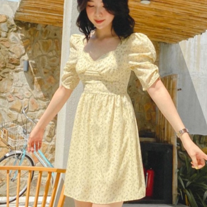 Đầm vàng nhạt hoa nhí Gigi Dress Gem Clothing SP006168