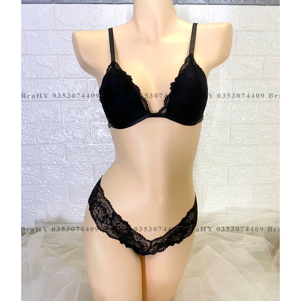 👙 Bra thiết kế 👙 Bộ đồ lót ren Bralette đen hoa có mút mỏng hàng thiết kế cao cấp, mang rất thoải mái