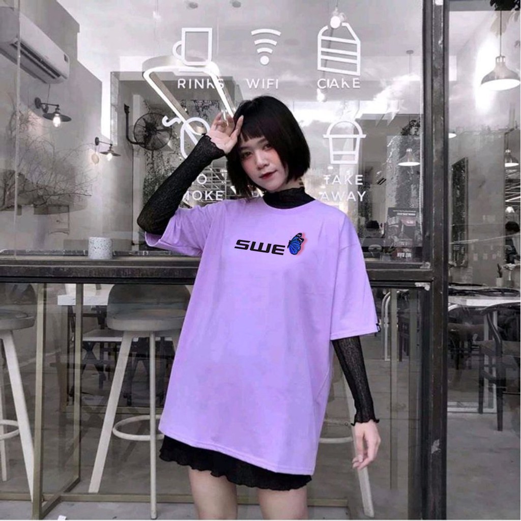 [Mã FASHIONGREEN94 giảm tới 30K đơn 99K] Áo thun tay lỡ in SWE , áo thun họa tiết nhiều màu - ATIN02 | BigBuy360 - bigbuy360.vn