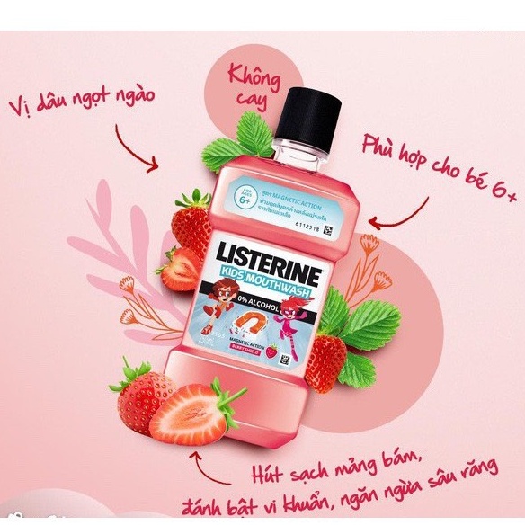 Nước súc miệng cho bé LISTERINE Kids Mouthwash 250ml (Cho bé từ 6 Tuổi)