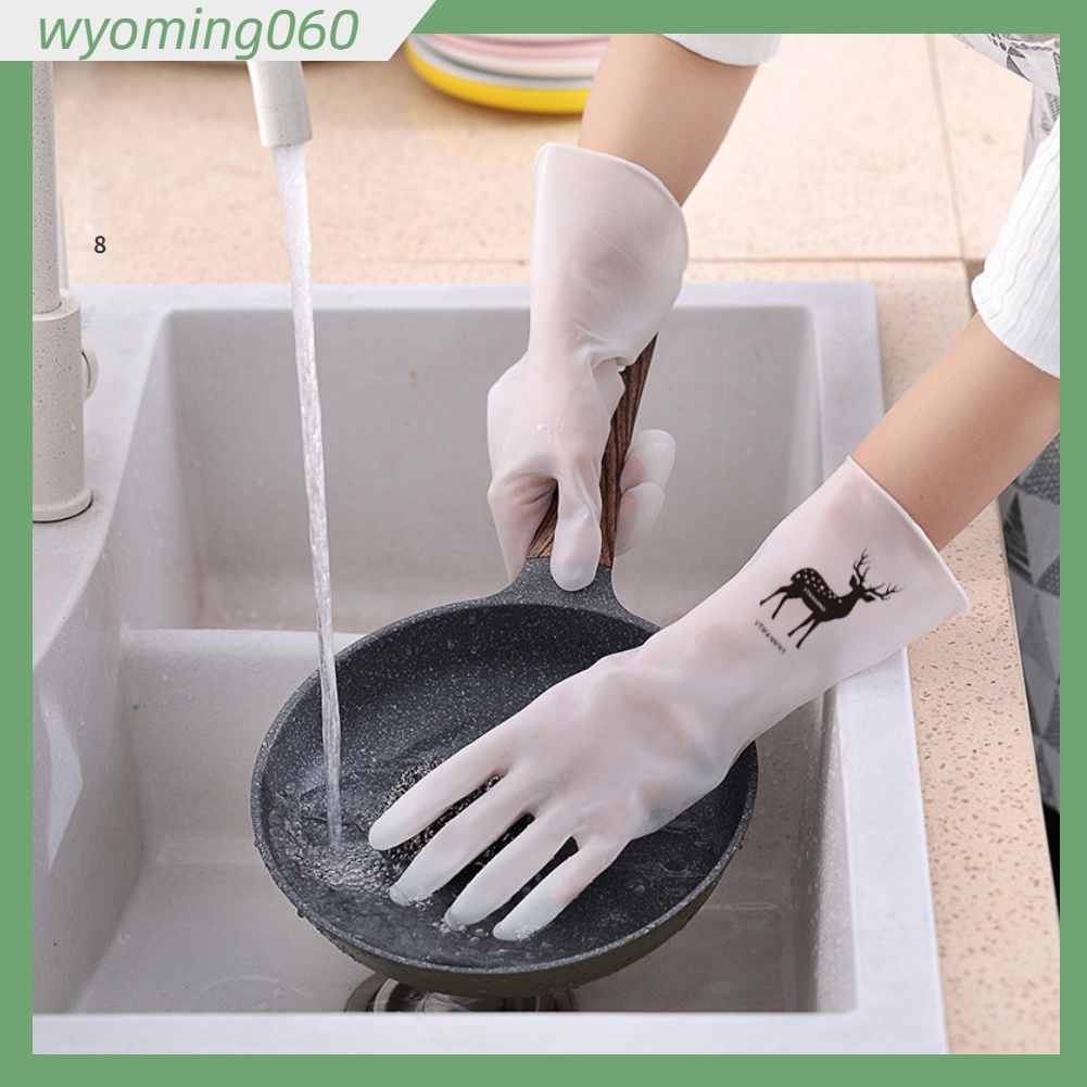 Găng tay làm sạch nhà bếp có thể tái sử dụng PVC dày rửa chén chống trượt Wyoming060