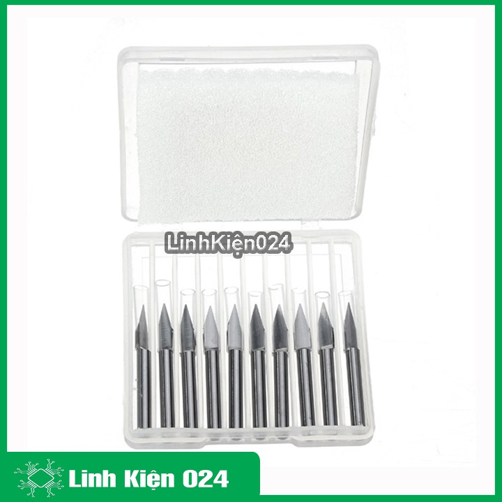 Bộ 10 Mũi Phay Vbit 30 Độ - 3MM