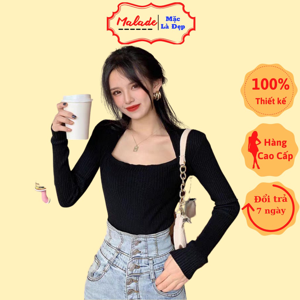 [Hàng Cao Cấp] Áo Len Tăm Dài Tay Chất Len - Áo Len Thu Đông Dài Tay Giữ Nhiệt - CD015 MALADE