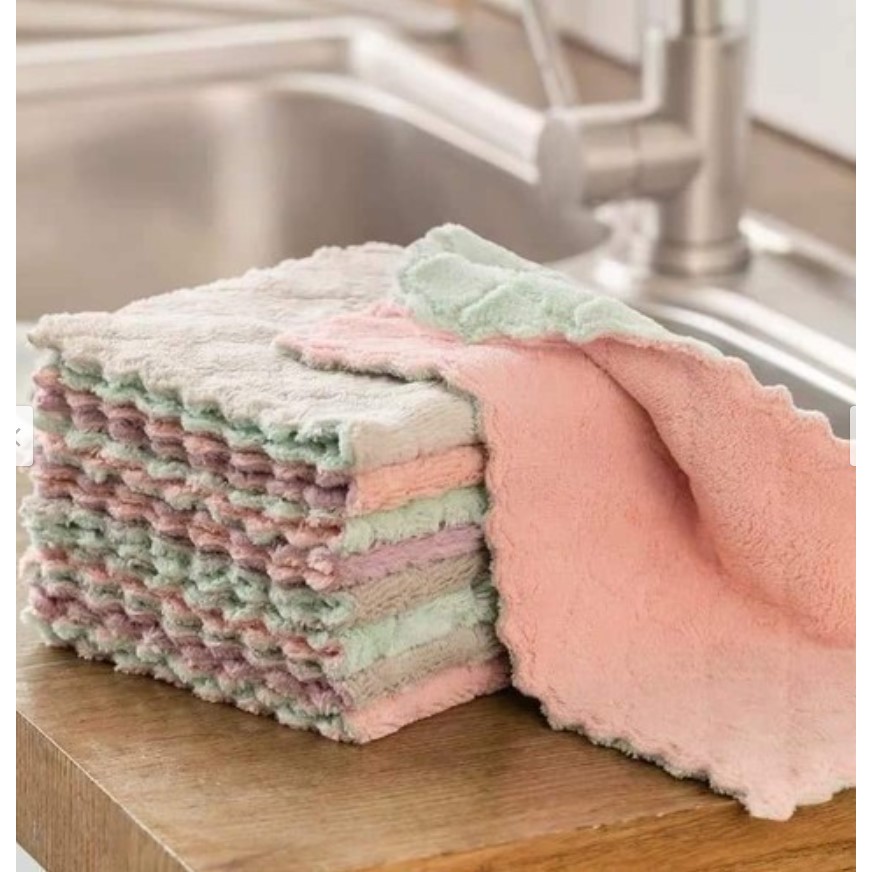 Khăn lau nhà bếp - khăn lau răng cưa giá hạt rẻ, chất liệu mềm mại, lau siêu sạch.