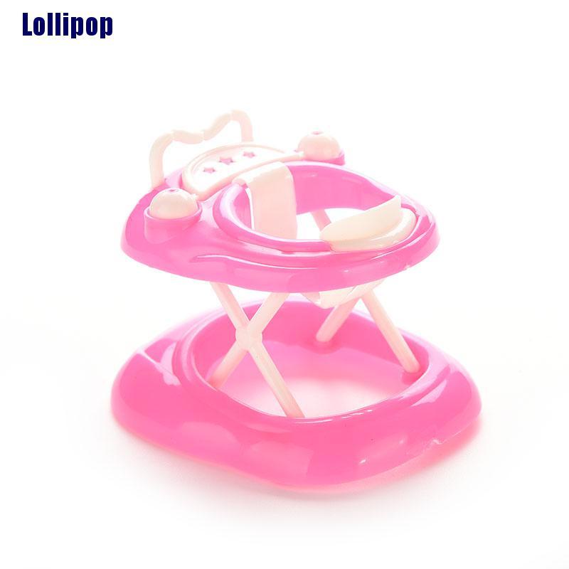 Đồ chơi tập đi bằng nhựa màu hồng dành cho nhà búp bê