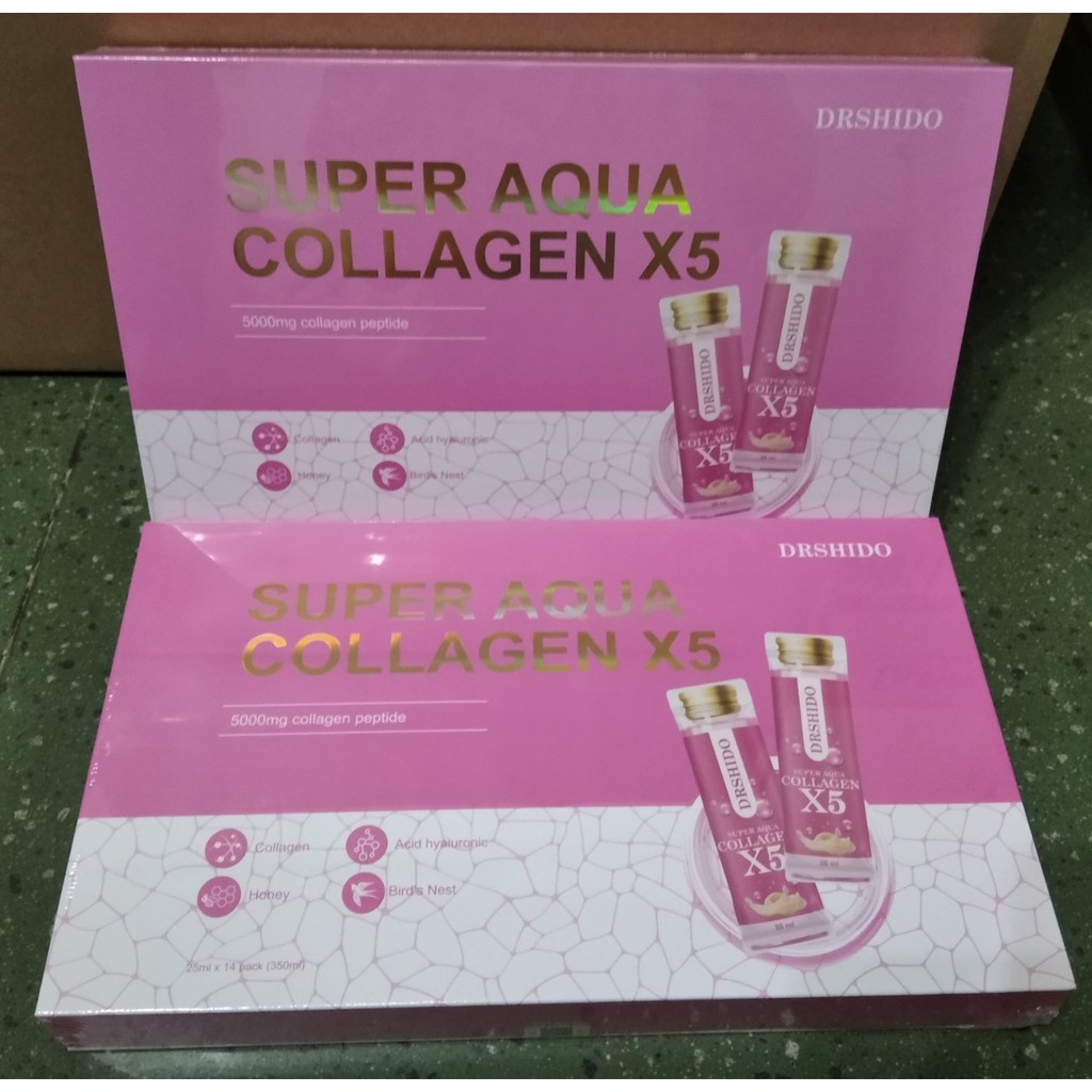 CHÍNH HÃNG] 01 Hộp Nước uống Collagen Yến sào Nhật bản - COLLAGEN X5 SUPER AQUA DR SHIDO (14 gói / hộp) | Thế Giới Skin Care