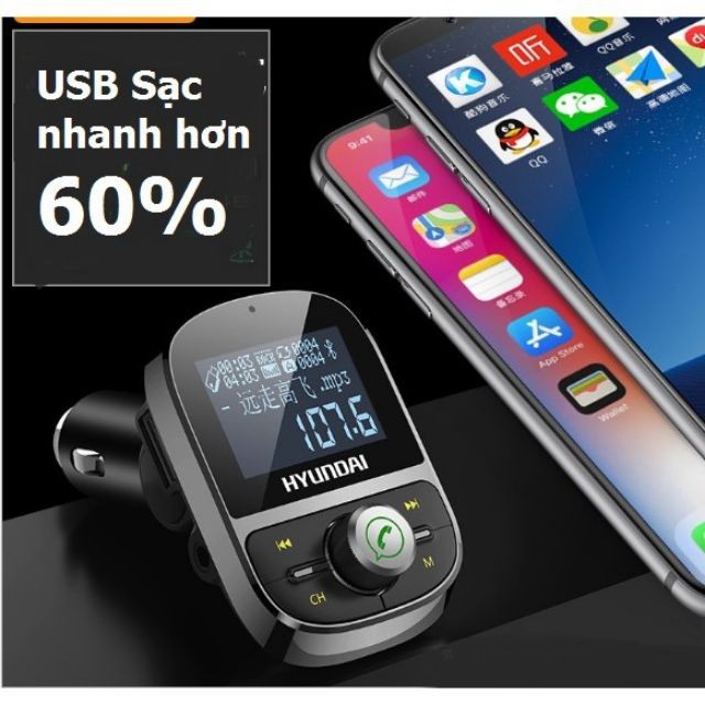 [5 trong 1] Tẩu sạc hỗ trợ nghe nhạc MP3 qua Bluetooth chính hãng Hyundai Hy 92 | BigBuy360 - bigbuy360.vn