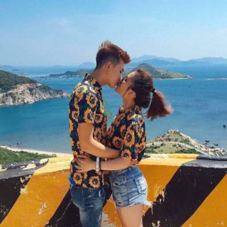 Áo sơ mi trái cây họa tiết hoa hướng dương