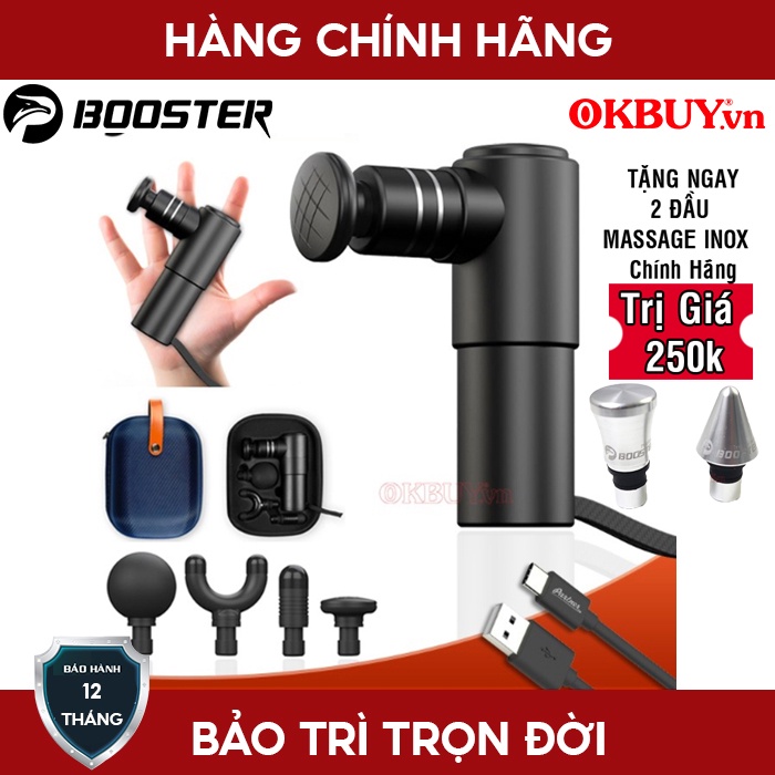 Súng (máy) massage gun giảm căng cơ bắp tay, chân Booster MINI - Hàng Hiếm - Bỏ Túi Gọn Gàng