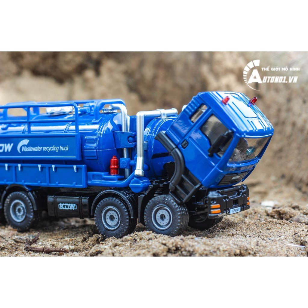 MÔ HÌNH XE TẢI VẬN CHUYỂN NƯỚC THẢI TÁI CHẾ KAIDIWEI BLUE 1:50 7008