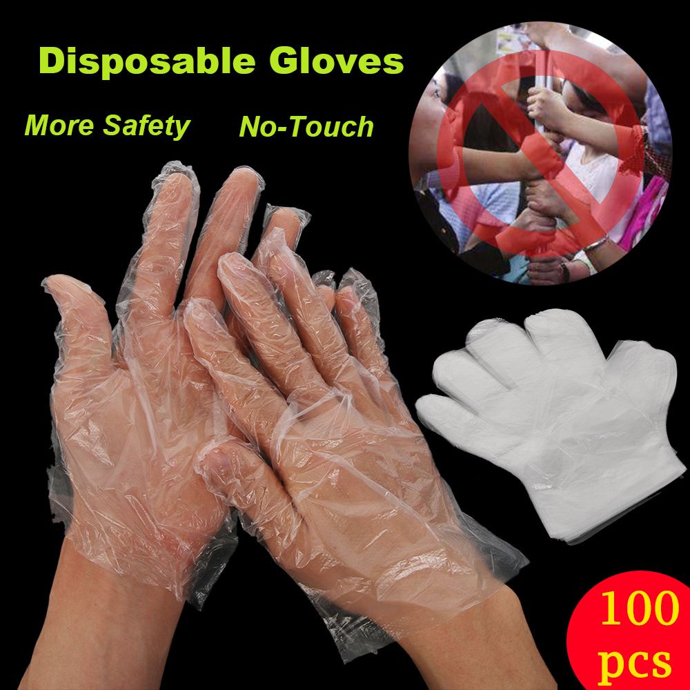 Set 100 găng tay nhựa polythene trong suốt dùng một lần an toàn cho nhà bếp
