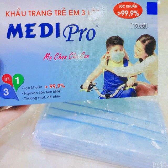 Khẩu trang y tế trẻ em Medipro hộp 10 cái