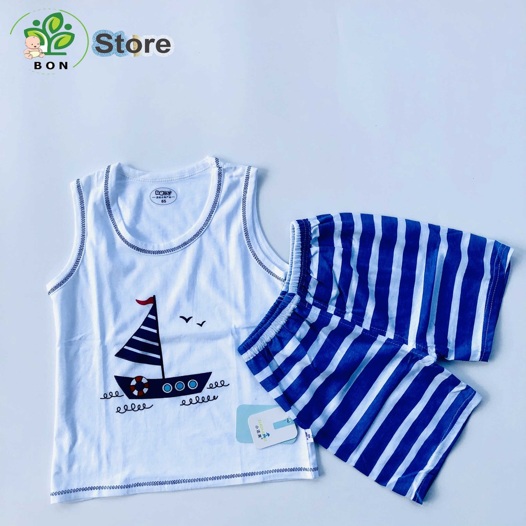 Set Bộ Ba Lỗ Quần Áo Trẻ Em Mùa Hè Cao Cấp Cotton Mềm Mát Thấm Hút Mồ Hôi Cho Bé Trai Bon Store từ 10 đến 28kg GH20