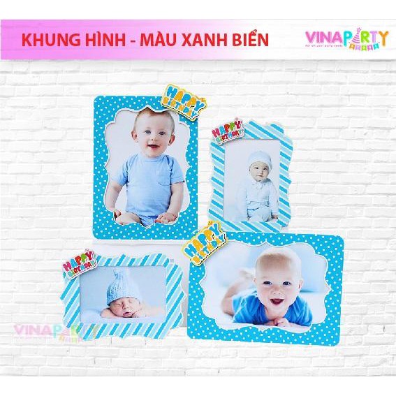 Khung ảnh để bàn bằng giấy trang trí sinh nhật bé chọn màu giá sỉ