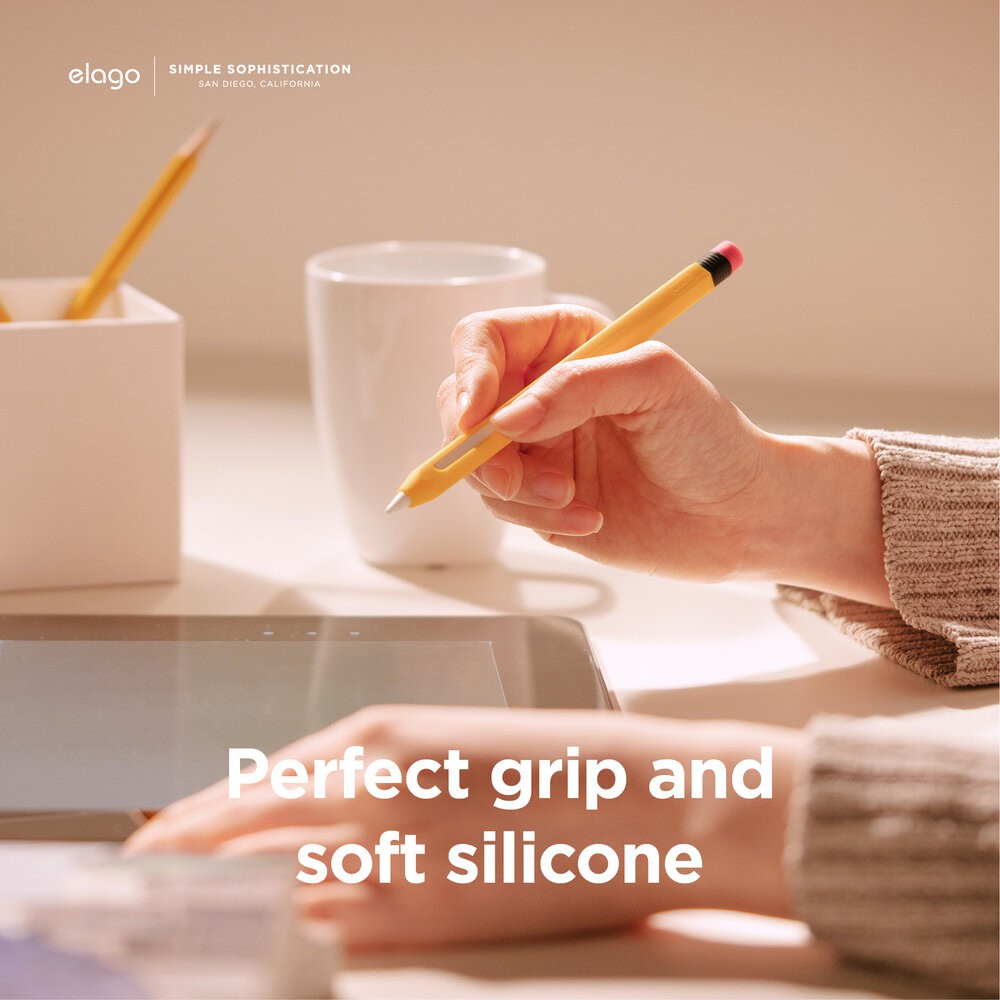 Ốp/Case Silicon Pencil 2 Kiểu Bút Chì ELAGO Chống Bẩn, Chống Trầy, Có Thể Sạc Mà Không Cần Tháo Ốp
