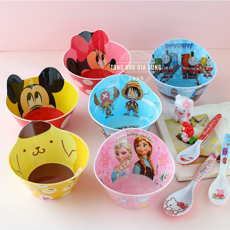 Bát Ăn Kiểu Dáng Hoạt Hình Ngộ Nghĩnh Cho Bé ❤️FREE SHIP❤️ Bát Ăn Dặm Elsa, Người Nhện An Toàn Cho Trẻ Em