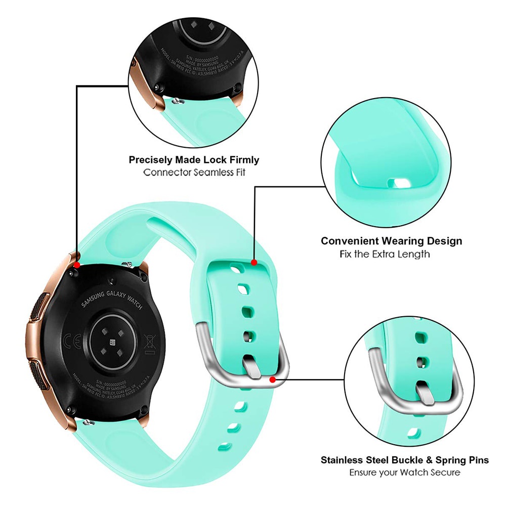 Dây Đeo Silicon Mềm 20mm Cho Đồng Hồ Thông Minh Samsung Galaxy Watch 42mm Active2 40/44mm Samsung S2 Classic