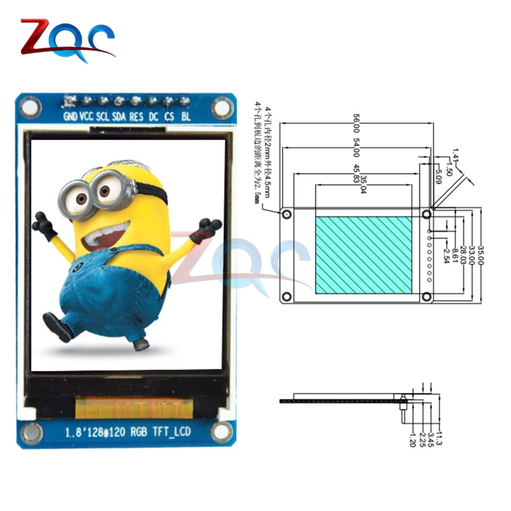 Mô Đun Màn Hình Lcd Tft 1.8 Inch 128x160 Spi St7735S 3.3v Cho Arduino