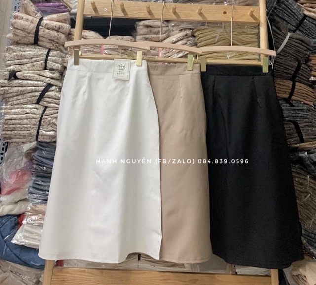 Chân váy cạp cao chữ A midi - Chân váy công sở chất tuyết mưa hàng thiết kê - Xưởng may hạnh hồng | BigBuy360 - bigbuy360.vn