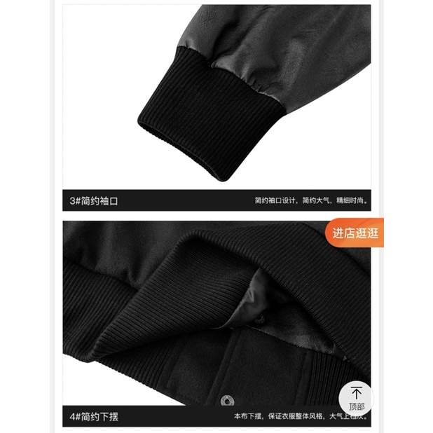 Áo Khoác Tay Da  Nelly Heybig Bomber đính đá Form Rộng Dành Cho Nam Và Nữ 109