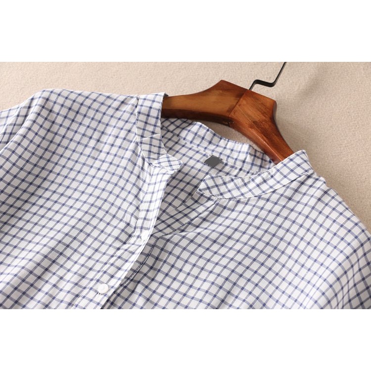 Áo Sơ Mi Nữ Form Rộng Tay Ngắn, Áo Đũi Nữ Cổ Tàu, Chất Liêu Đũi Mềm Mát SM50