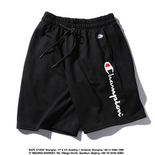 Quần short cotton in chữ Champion