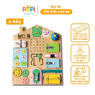Bảng bận rộn - Busy board rèn luyện vận động tinh, kích thước 40x50x5cm| Pu Pi - Đồ chơi thông minh