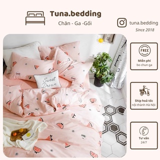 POLY DƯA HẤU HỒNG CAM - Bộ vỏ chăn ga gối - Hàng nhập