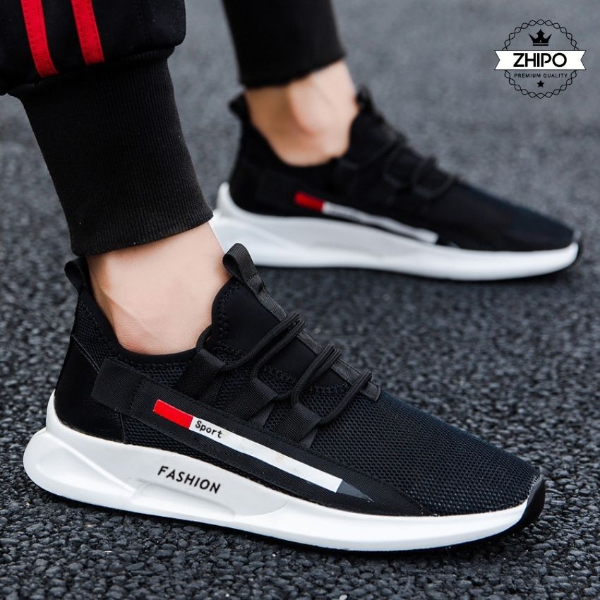 Giày thể thao nam sneaker trắng đế nhẹ êm chân dễ phối đồ đi chơi đi học chạy bộ