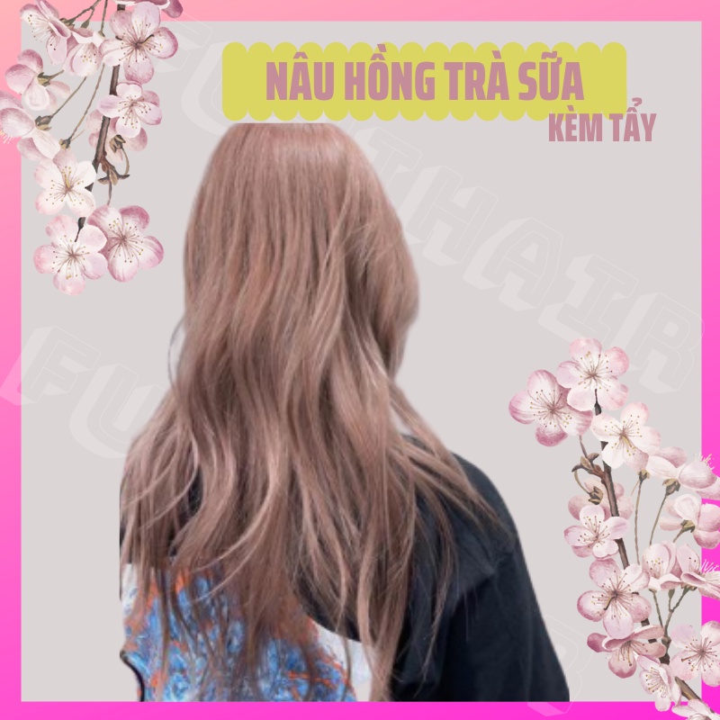 Thuốc nhuộm tóc NÂU HỒNG TRÀ SỮA  Kèm Tẩy | Fujihaircolor