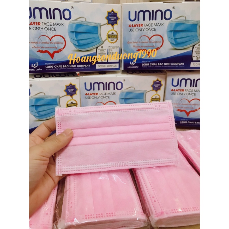 [CHÍNH HÃNG ] Khẩu Trang Y Tế UMINO 4 Lớp Có LOGO, Hộp 50 Chiếc Tác Dụng Kháng Khuẩn, Lọc Khói Bụi Độc Hại | BigBuy360 - bigbuy360.vn