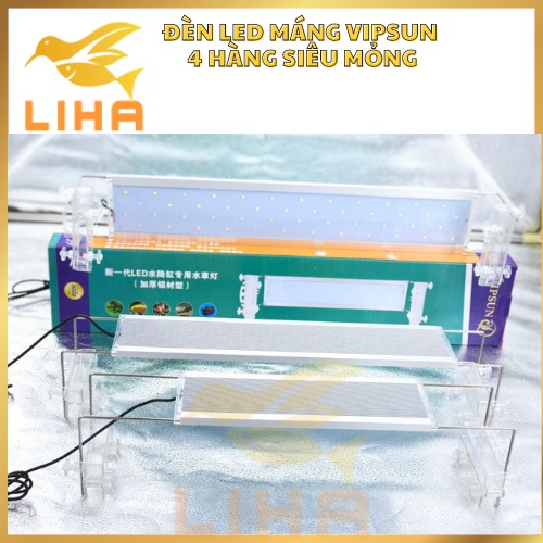 Đèn Led Máng Vipsun 4 Hàng Siêu Mỏng 3 Chế Độ Màu Siêu Đẹp Cho Hồ Cá, Hồ Thuỷ Sinh