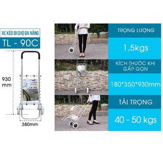 Xe Kéo Hàng Đi Chợ Đa Năng ADVINDEQ TL-90C