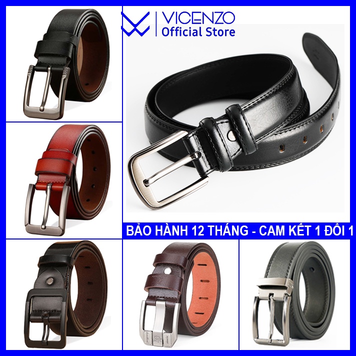 Thắt Lưng Nam Da Bò Thật Cao Cấp mặt Kim đục lỗ, Dây thắt Lưng Nam - Bảo Hành 1 năm - Cam Kết đổi trả