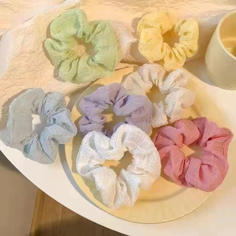 Dây buộc tóc Ahellogirl chất liệu cao su kiểu Pháp thiết kế đơn giản dễ thương cho nữ