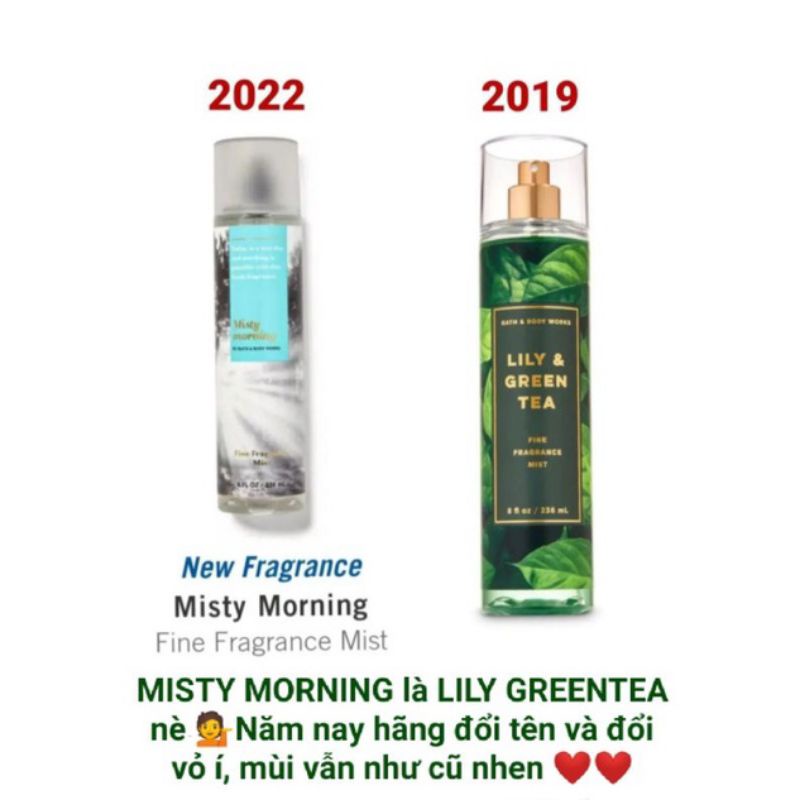 XỊT THƠM MISTY MORNING BATH AND BODYWORKS