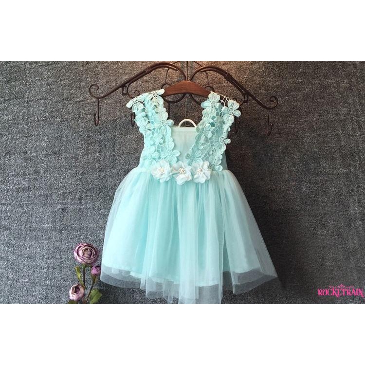 Đầm công chúa phối ren xinh xắn cho bé gái